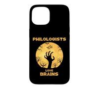 Custodia per iPhone 15 I filologi amano il cervello di Halloween