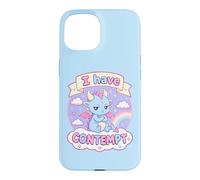 Custodia per iPhone 15 I Have Contempt - Simpatico drago kawaii sarcastico, arte dell'umore blu