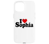 Custodia per iPhone 15 I LOVE CUORE SOPHIA NOME SU UN TEE