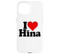 Custodia per iPhone 15 I LOVE HEART HINA NOME SU UN TEE