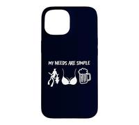 Custodia per iPhone 15 I miei bisogni sono semplici pesca subacquea bikini birra oceano design