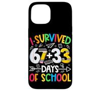 Custodia per iPhone 15 I Survived 67 + 33 Days School Kids Funny Math 100th Day