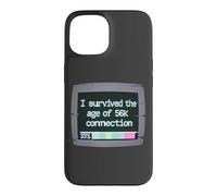 Custodia per iPhone 15 I Survived The Age of 56k Connection: Funny Dial-Up PC Humor