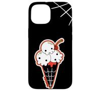 Custodia per iPhone 15 Ice Cream Skull Spoopy Yami Kawaii Halloween Design, Spooky