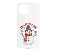 Custodia per iPhone 15 I'd Melt For You Snowman Winter Holiday Christmas