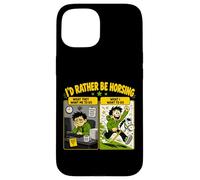 Custodia per iPhone 15 Id Rather Be Horsing Divertente Hobby Fuga a cavallo