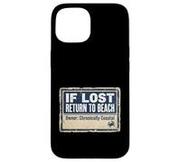 Custodia per iPhone 15 If Lost Return To Beach Coastal Crab Sign