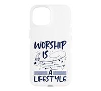Custodia per iPhone 15 Il culto del cristianesimo è uno stile di vita Musica Note cristiane