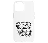 Custodia per iPhone 15 Il mio collega preferito è lo scherzo divertente dell'ufficio della macchina del caffè