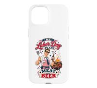 Custodia per iPhone 15 Il mio Labor Day pianifica carne e birra Retro BBQ Grill Master