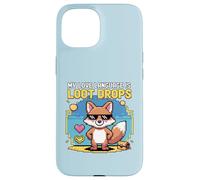 Custodia per iPhone 15 Il mio linguaggio di gioco è bottino Drops Fox Gamer Cool Design