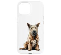 Custodia per iPhone 15 Illustrazione del cane Berger Picard