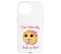 Custodia per iPhone 15 I'm Literally Just a Girl Cute Funny Hamster Big Eyes Meme