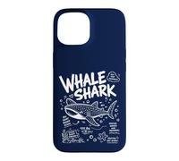 Custodia per iPhone 15 Immersioni subacquee con squalo balena oceano biologia marina animale