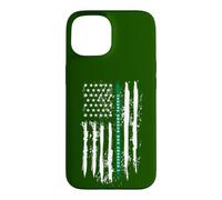 Custodia per iPhone 15 Indietro la linea verde sottile verde, bandiera americana, pattuglia di frontiera