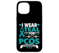 Custodia per iPhone 15 Indosso Teal per la sindrome dell'ovaio policistico della consapevolezza della PCOS