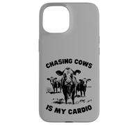 Custodia per iPhone 15 INSEGNARE LE MUCCHE È IL MIO CARDIO - Fun Farming