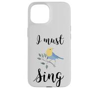 Custodia per iPhone 15 Io devo cantare canto uccello canto