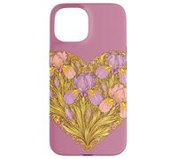 Custodia per iPhone 15 Iris Cuore Floreale Primavera Love Art