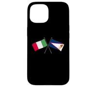 Custodia per iPhone 15 Italia Samoa Americane Attraversato Bandiere
