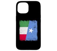 Custodia per iPhone 15 Italia Somalia Mezza Bandiera Italiana Somalo Orgoglio