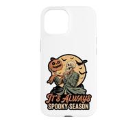 Custodia per iPhone 15 It's Always Spooky Season Skeleton Jack O Lantern Graphic