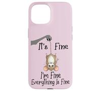 Custodia per iPhone 15 It's fine I'm fine everything is fine funny Cute Mouse Rat