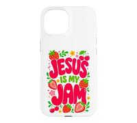 Custodia per iPhone 15 Jesus is My Jam Cute Christian Strawberry Faith