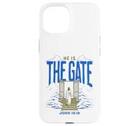 Custodia per iPhone 15 Jesus Way the Gate Catholic Bible Verse Citazione John 10 19