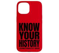 Custodia per iPhone 15 Juneteenth 1865 Know Your History Freedom Day