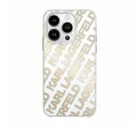 Custodia per iPhone 15 Karl Lagerfeld Hardcase Gold IML Fullover Logo