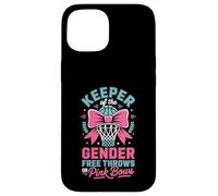 Custodia per iPhone 15 Keeper of The Gender Reveal Free Throws or Pink Bows Party