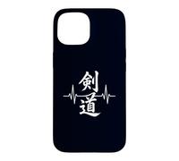 Custodia per iPhone 15 Kendo Heartbeat Giapponese Arti Marziali Lotta con la Spada
