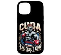 Custodia per iPhone 15 King Cuba Crown Knockout di boxe cubano