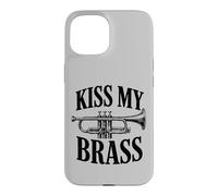Custodia per iPhone 15 Kiss My Brass tromba gioco di parole divertente band musicista gioco di parole