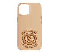 Custodia per iPhone 15 Knot Tonight I Have A Headache Funny Food Pretzel Sarcastico