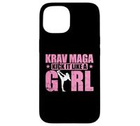 Custodia per iPhone 15 Krav Maga Kick It Like a Girl Autodifesa con Stile