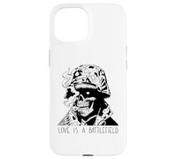 Custodia per iPhone 15 L"amore è un soldato sul campo di battaglia Blackwork