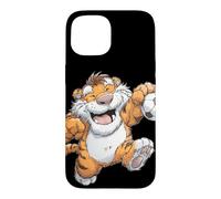 Custodia per iPhone 15 La bella tigre ama il calcio per gli amanti dello sport e della palla