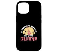 Custodia per iPhone 15 La felicità è il sole e una piccola chitarra divertente suonatore di ukulele