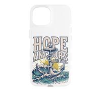 Custodia per iPhone 15 La speranza fissa l'anima Christian Nautical Design, Retro Wave