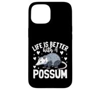 Custodia per iPhone 15 La vita è migliore con un opossum divertente carino amante opossum