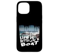 Custodia per iPhone 15 La vita è migliore su una barca a vela marinaio barca a vela