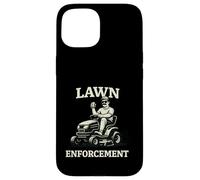 Custodia per iPhone 15 Lawn Enforcement Equitazione Mower Papà Umorismo