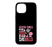 Custodia per iPhone 15 Le ragazze cattive giocano con le palle divertente biliardo giocatore di biliardo donne