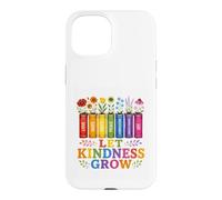 Custodia per iPhone 15 Let Kindness Grow Rainbow Books Fiori Gentilezza Orgoglio