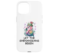 Custodia per iPhone 15 Let the Shenanigans Begin Mardi Gras Flamingo St Patrick's