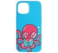 Custodia per iPhone 15 Libro Lettura Polpo per Bookworms oceano clima ambiente