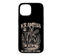 Custodia per iPhone 15 Linoleografia Krampus Non fa Coal Dark Folklore Men