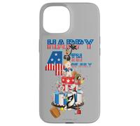 Custodia per iPhone 15 Looney Tunes Bugs and Friends 4th of July